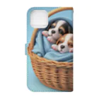 ふわふわ子犬の第①弾！ほっこり♡ ふわふわ子犬 Book-Style Smartphone Case :back