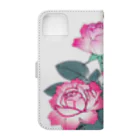 RetrowaveFlowerのRetrowaveFlower-薔薇(ピンク)- Book-Style Smartphone Case :back