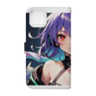 pukurou2096の紫髪のオッドアイ美少女 Book-Style Smartphone Case :back