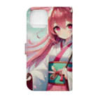 AIキャラつく〜るの桜の精 - 和モダン Book-Style Smartphone Case :back