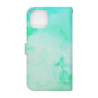 enocatの綺麗な水彩カラー　EMERALD GREEN Book-Style Smartphone Case :back