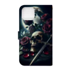 kazeou（風王）の死神と薔薇（縦）AI生成 Book-Style Smartphone Case :back