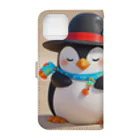 ganeshaのおもちゃの砂を使ったかわいいペンギン Book-Style Smartphone Case :back