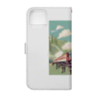 atoyuki_SHOPの可愛い機関車 Book-Style Smartphone Case :back