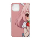 うさぎウサギのいちご大好き、うさみみチャコちゃん Book-Style Smartphone Case :back