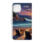 Paradise ExploreのShoreline Fire Relaxation Book-Style Smartphone Case :back