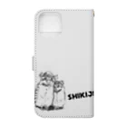 式日レコード - Shukijitsu Recordsの式日レコード／寄り添うフクロウ＋ロゴ Book-Style Smartphone Case :back