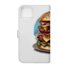 kazu_gのあなたを満足させるバーガーを!（濃色用） Book-Style Smartphone Case :back