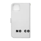 micyorina shopのmicyorina 「NO COMMENT」logo Book-Style Smartphone Case :back