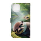 Tunakon_bのお昼寝カワウソ Book-Style Smartphone Case :back