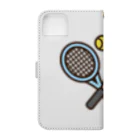 お絵かき屋さんのテニスのラケットとボール Book-Style Smartphone Case :back
