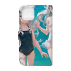 ねむねこのお店の猫耳少女00022 Book-Style Smartphone Case :back