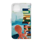 Makiko Goto goods storeのシャチとタコ Book-Style Smartphone Case :back