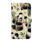 SAI.AI【ビンテージアニマル】のpandas【ビンテージアニマル】 Book-Style Smartphone Case