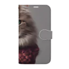 てくのちゃんのサンタを信じてる猫　ロゴなし Book-Style Smartphone Case