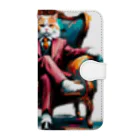 niko&PANDA shopのビジネスキャッツ Book-Style Smartphone Case