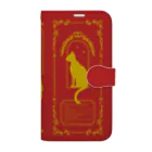 ほうせきやさんのおネコ様経典風スマホケース【赤】 Book-Style Smartphone Case