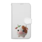 終わらない夢🌈の可愛い💕まんまる◯シリーズ✨　牛🐮 手帳型スマホケース