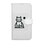 hikoの店のこの魅力的なモノクロキャットイラストは、猫好きの皆さんにぴったりです！ Book-Style Smartphone Case