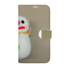 ポメラニアンのアリスくんの雪だるまの東海さん Book-Style Smartphone Case