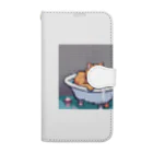 wakuwaku26のお風呂に入るボス猫 Book-Style Smartphone Case