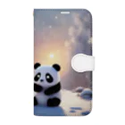 waterpandaの冬景色とパンダ Book-Style Smartphone Case