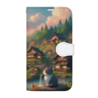 猫は癒やしの猫と田園 Book-Style Smartphone Case