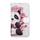 waterpandaの満開桜とパンダ Book-Style Smartphone Case