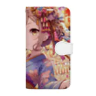 推しの美少女とアイドルのお祭りを楽しむ浴衣美少女 Book-Style Smartphone Case