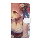 推しの美少女とアイドルの金魚と浴衣姿の女の子 Book-Style Smartphone Case