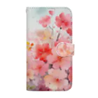 Ux-OsakaのColorful watercolor flower art 1 Book-Style Smartphone Case