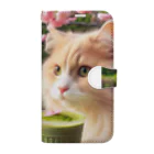 猫と紡ぐ物語の春の訪れを告げる桜満開 Book-Style Smartphone Case