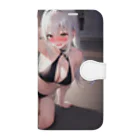 あなたに夢中の黒いビキニの女の子（銀髪Ｖｅｒ．） Book-Style Smartphone Case