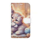 Yuya-Naganoの仲良く遊ぶ兄弟の猫 Book-Style Smartphone Case