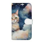 星降る夜にの星雲猫 Book-Style Smartphone Case