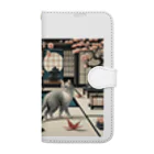 EMAKIの和紋様 x 猫　禅庭園の猫 Book-Style Smartphone Case