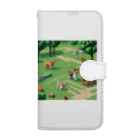 temtemの友達と遊ぶ犬 Book-Style Smartphone Case