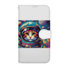 space catの宇宙猫 Book-Style Smartphone Case