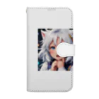 巫女スタぐらむのもふもふの美少女甘える Book-Style Smartphone Case