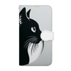 luna_neroのGatto＊黒猫の切り絵風デザイン Book-Style Smartphone Case