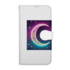 moonlightcatのグラデーションネオンカラームーン Book-Style Smartphone Case