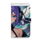 pukurou2096の紫髪のオッドアイ美少女 Book-Style Smartphone Case