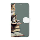 三毛猫shopの本を読む猫 Book-Style Smartphone Case