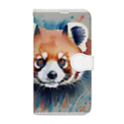 WithRedPandaの水彩風レッサーパンダ Book-Style Smartphone Case