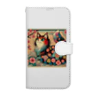 chaochao0701の浮世絵風　カラフル猫「Ukiyo-e-style Colorful Cat」「浮世绘风格的多彩猫」 Book-Style Smartphone Case