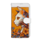 猫の世界のアールヌーボーな双子猫 Book-Style Smartphone Case