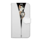 y-sasのファスナー猫　三毛猫 Book-Style Smartphone Case