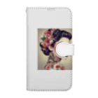 Chama's shopの美女と花 Book-Style Smartphone Case