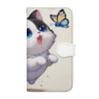 yos-1292583のねこニコばん Book-Style Smartphone Case