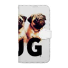 ブヒーズのPug*パグ Book-Style Smartphone Case